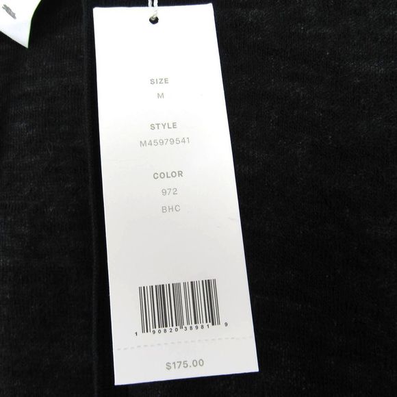 Vince Contrast Men's Double Knit Cotton & Wool Hoodie, Size Medium - Black - Picture 4 of 6